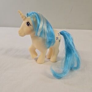Vintage 1983 My Little Pony G1 Majesty Unicorn White With Blue Flowers